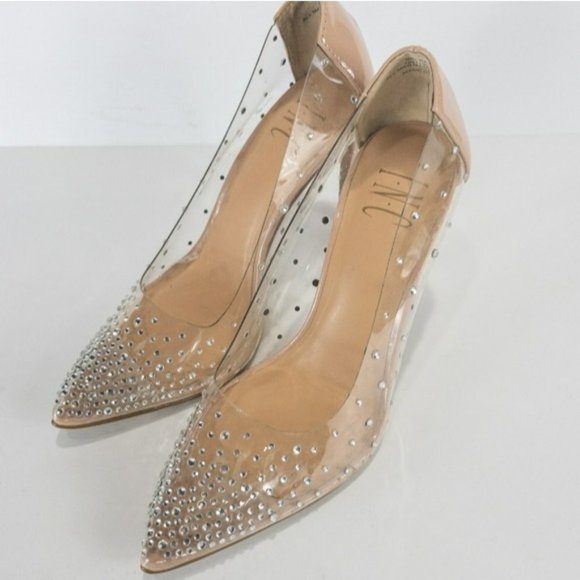 INC International Concepts Katey Clear Vinyl Pumps Silver Bling -6.5 - Picture 7 of 8